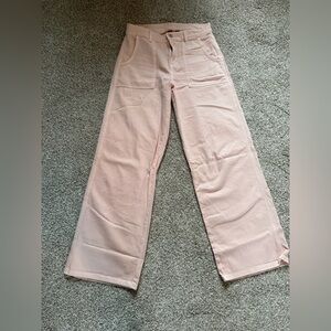 American Eagle Outfitters Pink Wide Leg Jeans Sz 4L